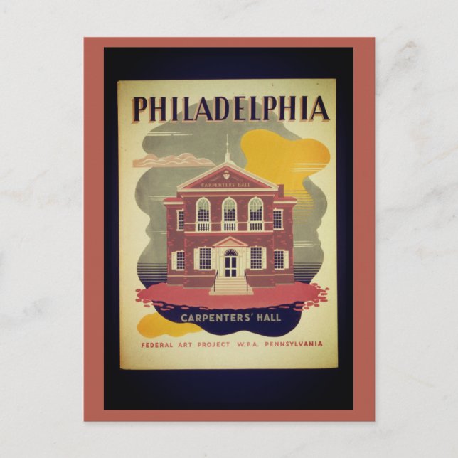 Philadelphia Pennsylvania Vintage Reise Postkarte (Vorderseite)
