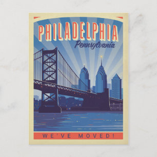 Philadelphia, Pennsylvania   Wir haben uns bewegt Einladungspostkarte