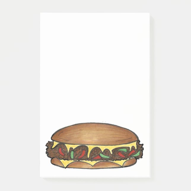 Philadelphia Philly Cheese Steak Sandwich stellt s Post-it Klebezettel (Vorderseite)