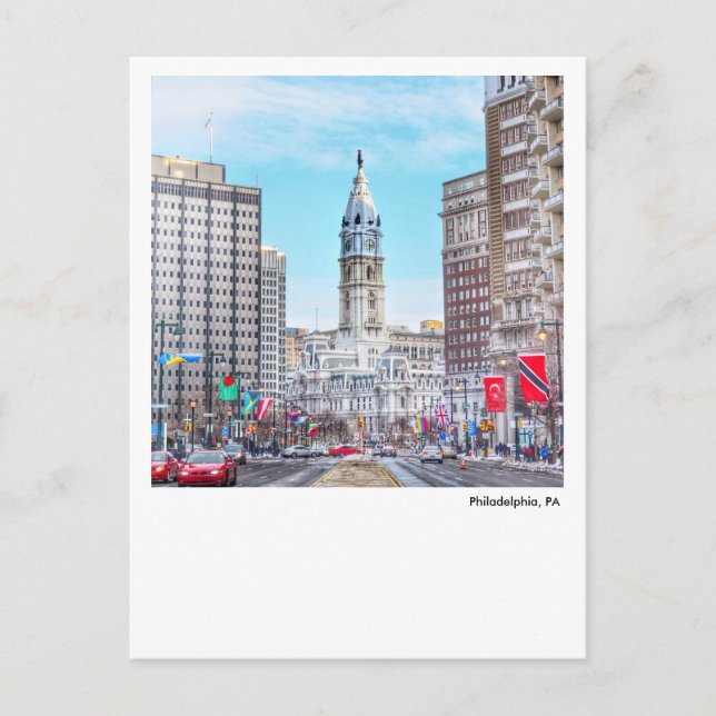 Philadelphia Post Card Rathaus Postkarte (Vorderseite)