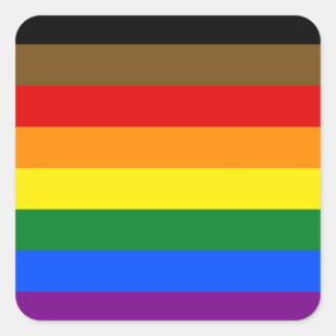 Philadelphia Pride Flag LGBT Regenbogenschwulensym Quadratischer Aufkleber