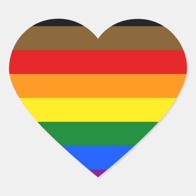 Philadelphia Pride Flag LGBTQ Herz-Aufkleber (Vorderseite)