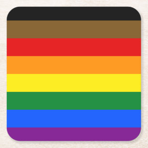 Philadelphia Pride Flag LGBTQ Rechteckiger Pappuntersetzer