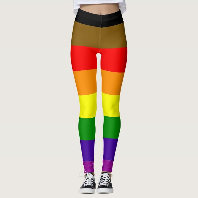 Philadelphia Pride Flag Regenbogen LGBT Leggings (Vorderseite)