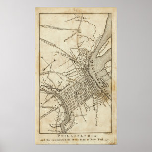 Philadelphia Road Map Poster