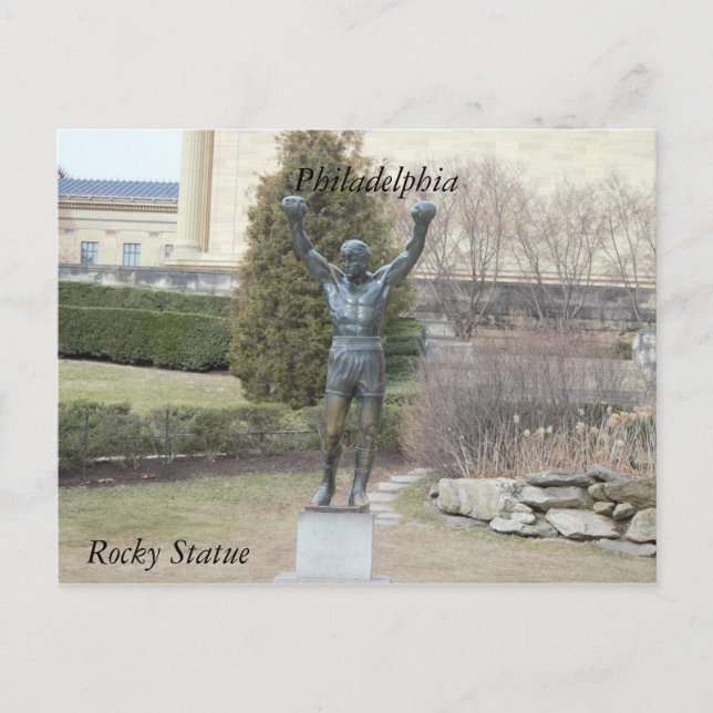 Philadelphia Rocky Statue Postcard Postkarte (Vorderseite)