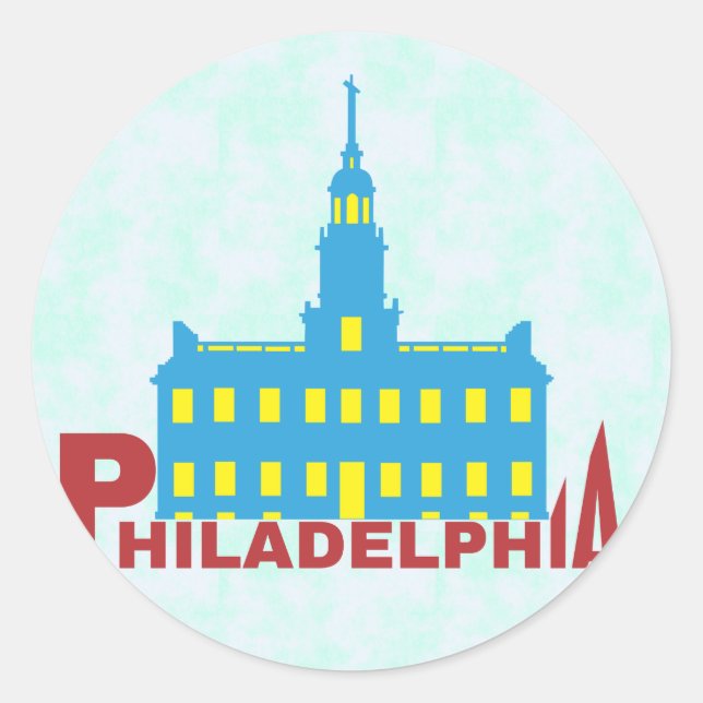 Philadelphia Runder Aufkleber (Vorderseite)