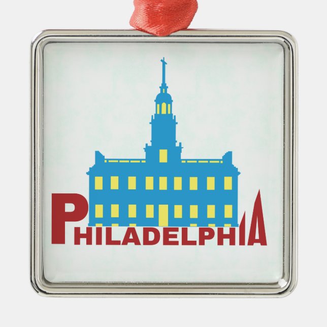 Philadelphia Silbernes Ornament (Vorne)