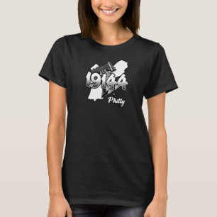 Philadelphia-Silhouette mit Zip Code 19144 und Li T-Shirt