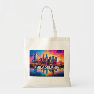 Philadelphia Skyline Abstrakt Art Tragetasche
