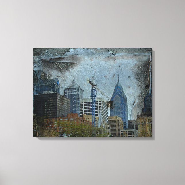 Philadelphia Skyline aus dem Fluss Walk Leinwanddruck (Vorderseite)