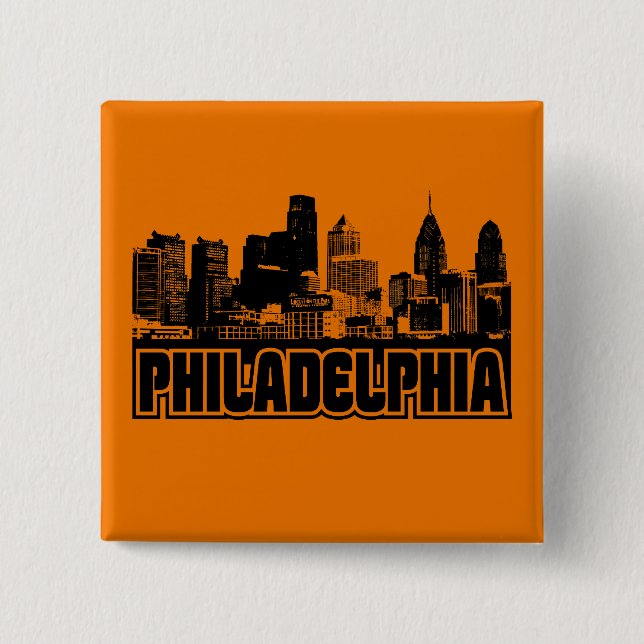 Philadelphia-Skyline Button (Vorderseite)