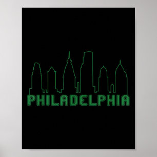 Philadelphia Skyline Downtown Cityscape Brotherly Poster