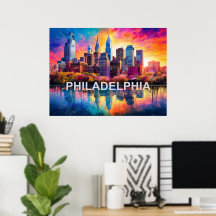 Philadelphia Skyline Farbenfrohe urbane Kunst