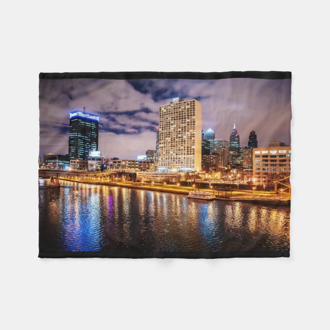 Philadelphia-Skyline Fleecedecke (Vorderseite (Horizontal))