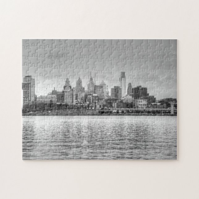 Philadelphia-Skyline in Schwarzweiss (Horizontal)