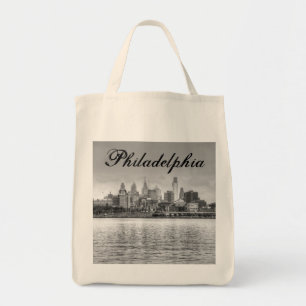 Philadelphia-Skyline in Schwarzweiß Tragetasche