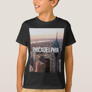 Philadelphia Skyline Luftbild Typography Urban  T-Shirt