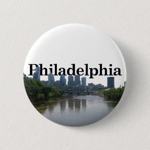 Philadelphia-Skyline - mit Phil. im backgrnd Button