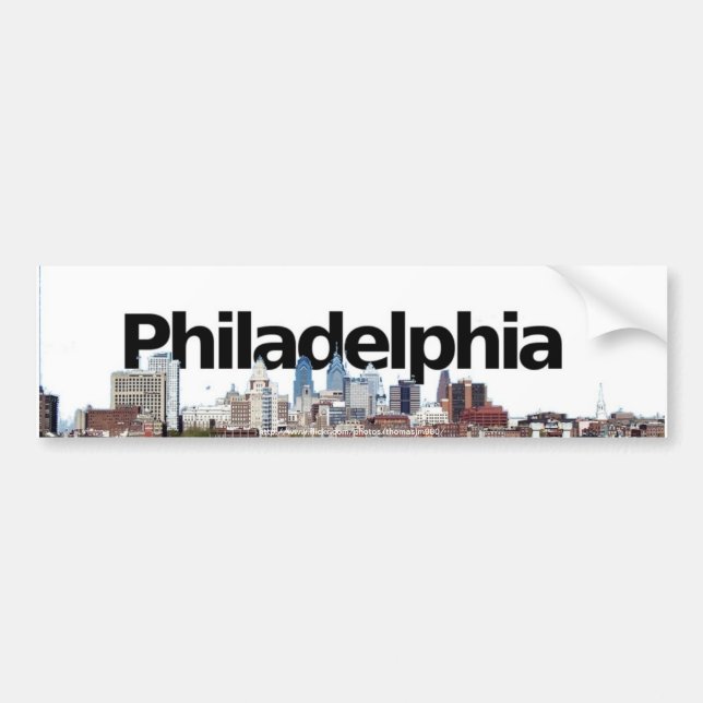 Philadelphia-Skyline mit Philadelphia im Himmel Autoaufkleber (Vorne)