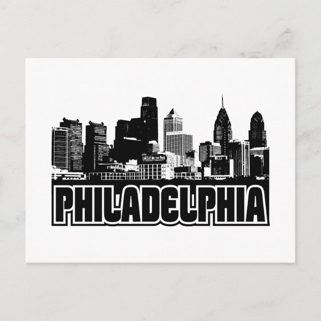 Philadelphia Skyline Postkarte (Vorderseite)