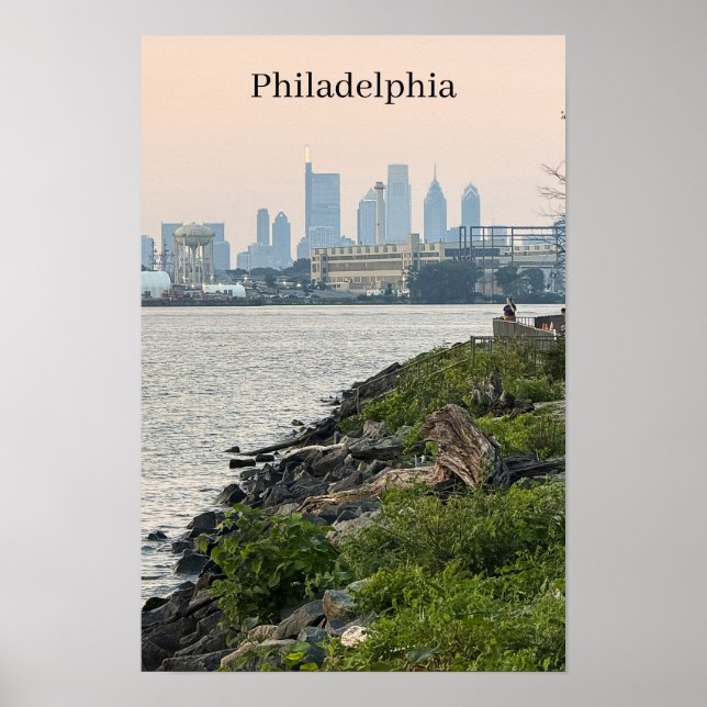Philadelphia Skyline Riverside View Poster (Vorne)
