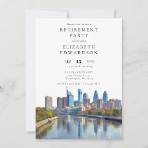 Philadelphia Skyline-Ruhestandsfeier Einladung