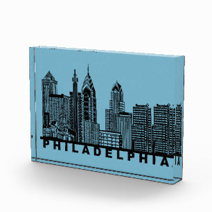 Philadelphia Skyline Silhouette Fotoblock