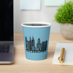 Philadelphia Skyline Silhouette  Pappbecher