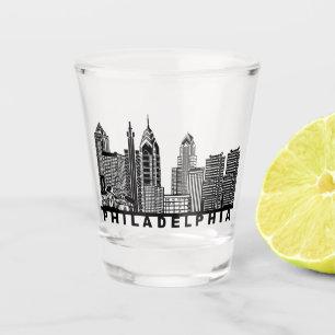 Philadelphia Skyline Silhouette Schnapsglas
