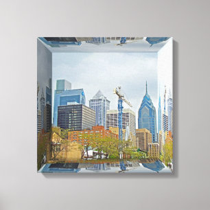 Philadelphia Skyline - Spiegelbox Leinwanddruck