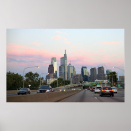 Philadelphia Skyline Sunset Foto Poster