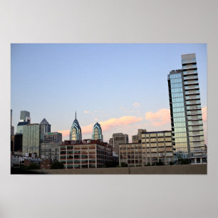 Philadelphia Skyline Sunset Foto Poster