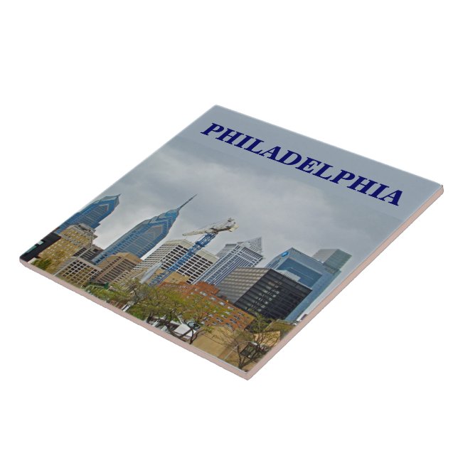Philadelphia-Skyline vom Fluss-Weg Fliese (Seite)
