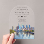 Philadelphia Skyline Watercolor Wedding Arch Acryleinladungen<br><div class="desc">This elegant Philadelphia skyline watercolor wedding transparent acrylic invitation can be personalized with your information in chic typography. Designed by Thisisnotme©</div>