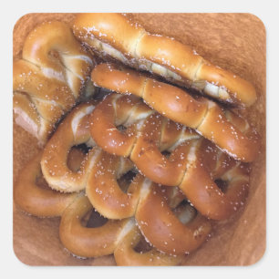 Philadelphia Soft Pretzels Foto Quadratischer Aufkleber