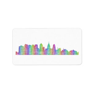 Philadelphia-Stadt-Skyline Adressaufkleber