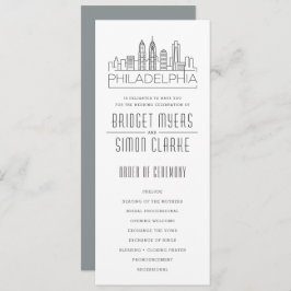 Philadelphia Stylized Skyline | Hochzeitsprogramm Einladung