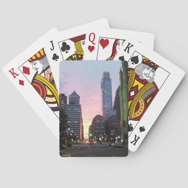 Philadelphia Sunset Bicycle Playing Cards Spielkarten (Rückseite)