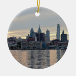 Philadelphia Sunset Skyline Foto Keramikornament