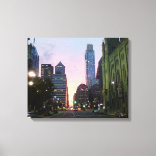 Philadelphia Sunset Wrapped Canvas Picture Leinwanddruck