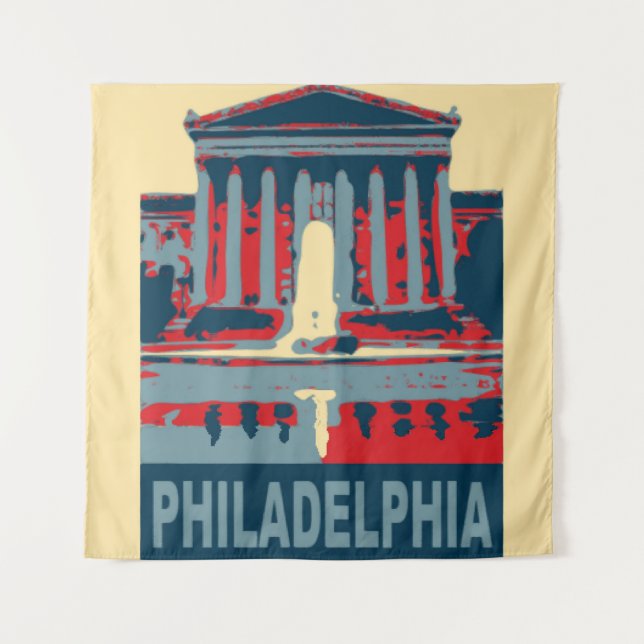 Philadelphia, Text hinzufügen, Band Wandteppich (Vorderseite)
