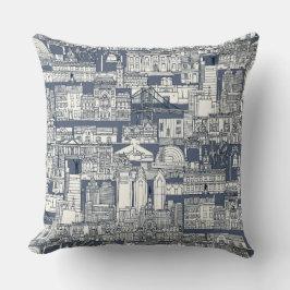 Philadelphia Toile Blau Indigo Kissen