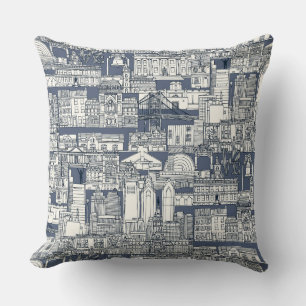 Philadelphia Toile Blau Indigo Kissen