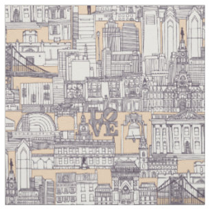 Philadelphia Toile Maulbeer-Sand Stoff