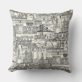 Philadelphia toile pearl black kissen