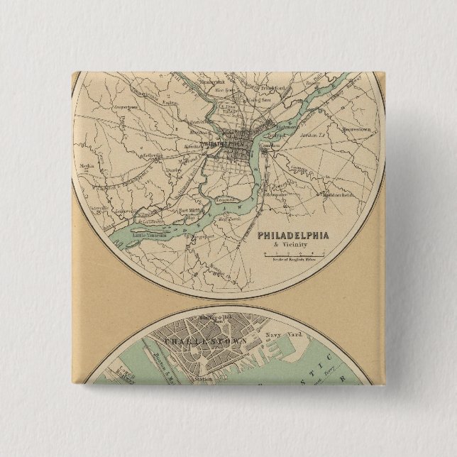 Philadelphia und Boston Button (Vorderseite)