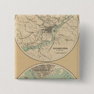 Philadelphia und Boston Button