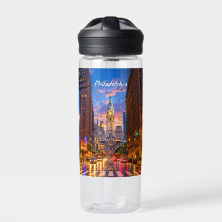 Philadelphia, USA - Rathaus Skyline in der Dämmeru Trinkflasche