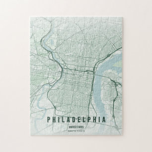 Philadelphia USA Stadtplan Minimales Design